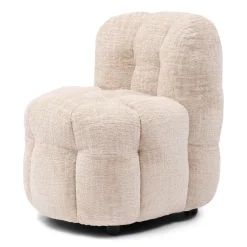 Rivièra Maison Eetkamerstoel Arosa Op wielen, Chenille* Chenille Eetkamerstoelen|Beige Eetkamerstoelen