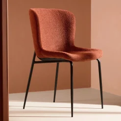Nohr Eetkamerstoel Artesha Bouclé, kleur* Eetkamerstoelen Bouclé / Teddy|Eetkamerstoelen Zonder Armleuning