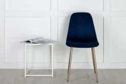 Nohr Eetkamerstoel Austina Velvet, Met messing onderstel* Eetkamerstoelen Velvet / Fluweel|Eetkamerstoelen Zonder Armleuning