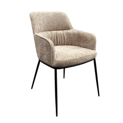 Richmond Interiors Eetkamerstoel Bella Chenille* Chenille Eetkamerstoelen|Beige Eetkamerstoelen