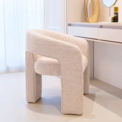Richmond Interiors Eetkamerstoel Belle Chenille* Chenille Eetkamerstoelen|Beige Eetkamerstoelen
