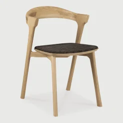 Ethnicraft Eetkamerstoel Bok Gevernist Eikenhout en Stof* Eetkamerstoelen Zonder Armleuning