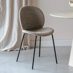 Zuiver Eetkamerstoel Bonnet Teddy* Beige Eetkamerstoelen|Eetkamerstoelen Bouclé / Teddy