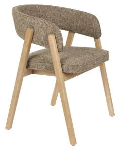 Zuiver Eetkamerstoel Bright Met armleuning, Eikenhout en stof* Eetkamerstoelen Zonder Armleuning|Eetkamerstoelen Met Armleuning