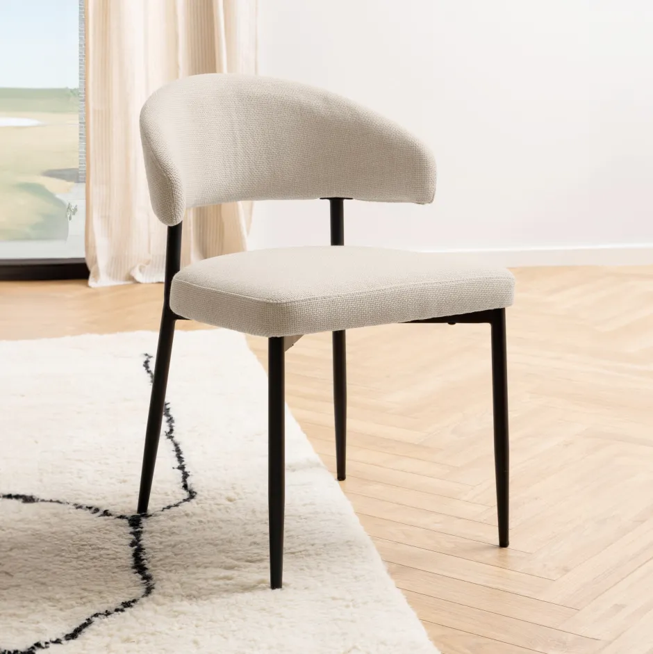 Bendt Eetkamerstoel Britney* Beige Eetkamerstoelen|Eetkamerstoelen Zonder Armleuning