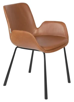 Zuiver Eetkamerstoel Brit PU leder* Eetkamerstoelen Met Leer Of Kunstleer|Eetkamerstoelen Met Armleuning