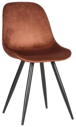 LABEL51 Eetkamerstoel Capri Velvet* Eetkamerstoelen Velvet / Fluweel|Beige Eetkamerstoelen