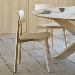 Ethnicraft Eetkamerstoel Casale Geolied Eikenhout, kleur* Eetkamerstoelen Zonder Armleuning