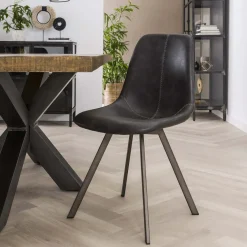 LifestyleFurn Eetkamerstoel Celia Vintage PU-leder* Eetkamerstoelen Met Leer Of Kunstleer|Eetkamerstoelen Zonder Armleuning