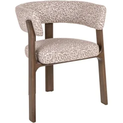 Richmond Interiors Eetkamerstoel Contigo Geo stof en beukenhout, kleur* Beige Eetkamerstoelen|Eetkamerstoelen Met Armleuning