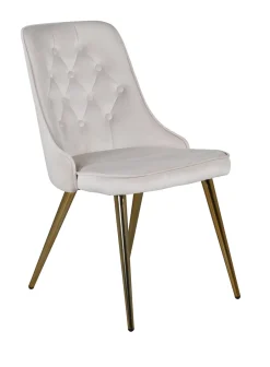 Nohr Eetkamerstoel Damar Velvet, Messing onderstel* Eetkamerstoelen Velvet / Fluweel|Beige Eetkamerstoelen