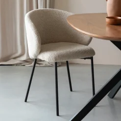 ZILT Eetkamerstoel Dondrea Bouclé, kleur* Eetkamerstoelen Bouclé / Teddy|Eetkamerstoelen Zonder Armleuning