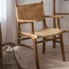 Artistiq Living Eetkamerstoel Ervin Teakhout en rotan* Eetkamerstoelen Met Armleuning