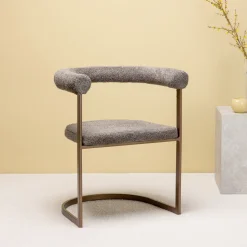 Nohr Eetkamerstoel Fabrice Bouclé, kleur* Eetkamerstoelen Bouclé / Teddy|Eetkamerstoelen Met Armleuning