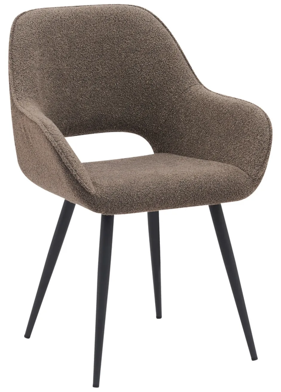 LABEL51 Eetkamerstoel Fer Bouclé* Eetkamerstoelen Bouclé / Teddy|Eetkamerstoelen Met Armleuning