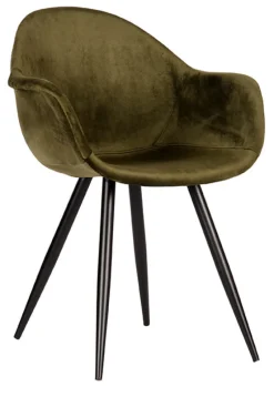 LABEL51 Eetkamerstoel Forli Velvet* Eetkamerstoelen Velvet / Fluweel|Beige Eetkamerstoelen