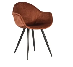 LABEL51 Eetkamerstoel Forli Velvet* Eetkamerstoelen Velvet / Fluweel|Beige Eetkamerstoelen