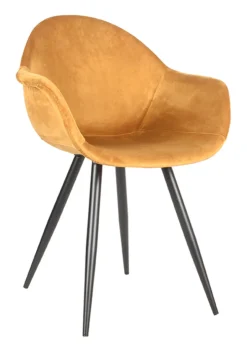 LABEL51 Eetkamerstoel Forli Velvet* Eetkamerstoelen Velvet / Fluweel|Beige Eetkamerstoelen