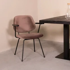 LABEL51 Eetkamerstoel Gastron Velvet* Eetkamerstoelen Velvet / Fluweel|Eetkamerstoelen Met Armleuning