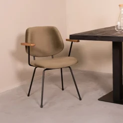 LABEL51 Eetkamerstoel Gastron Velvet* Eetkamerstoelen Velvet / Fluweel|Eetkamerstoelen Met Armleuning