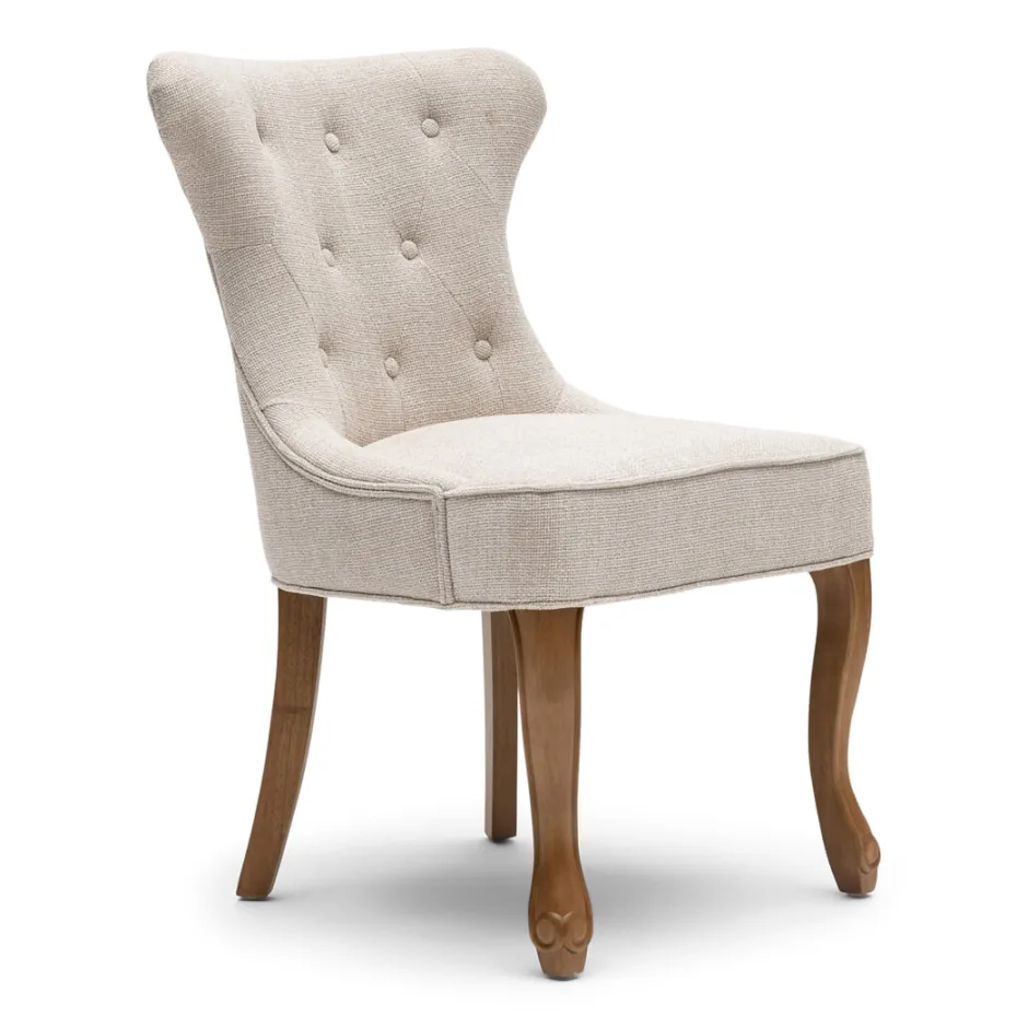 Rivièra Maison Eetkamerstoel George Chenille Jacquard, kleur* Chenille Eetkamerstoelen|Beige Eetkamerstoelen