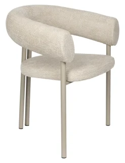 Zuiver Eetkamerstoel Heels Geweven stof* Beige Eetkamerstoelen|Eetkamerstoelen Met Armleuning