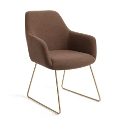Jesper Home Eetkamerstoel Hiroo Slide Gold* Eetkamerstoelen Met Armleuning