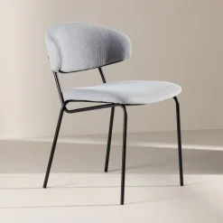 Nohr Eetkamerstoel Jannet Bouclé, kleur* Eetkamerstoelen Bouclé / Teddy|Eetkamerstoelen Zonder Armleuning