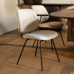 Eleonora Eetkamerstoel Jon* Beige Eetkamerstoelen|Eetkamerstoelen Zonder Armleuning