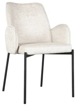 LABEL51 Eetkamerstoel Joni Elegance stof* Beige Eetkamerstoelen|Eetkamerstoelen Met Armleuning