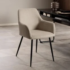 Bendt Eetkamerstoel Kalena stof* Beige Eetkamerstoelen|Eetkamerstoelen Met Armleuning