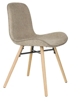 ZILT Eetkamerstoel Karah Geweven stof* Beige Eetkamerstoelen|Eetkamerstoelen Zonder Armleuning