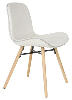 ZILT Eetkamerstoel Karah Geweven stof* Beige Eetkamerstoelen|Eetkamerstoelen Zonder Armleuning