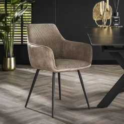 LifestyleFurn Eetkamerstoel Kerbi Rib* Eetkamerstoelen Met Armleuning