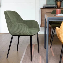 Kave Home Eetkamerstoel Konna Rib* Eetkamerstoelen Met Armleuning