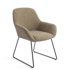 Jesper Home Eetkamerstoel Kushi Slide Black* Eetkamerstoelen Met Armleuning|Beige Eetkamerstoelen