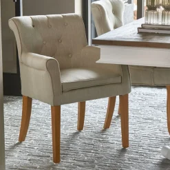 Rivièra Maison Eetkamerstoel La Scala Linen, kleur* Beige Eetkamerstoelen|Eetkamerstoelen Met Armleuning