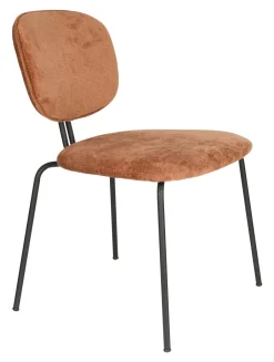 ZILT Eetkamerstoel Latisha Chenille* Chenille Eetkamerstoelen|Eetkamerstoelen Zonder Armleuning