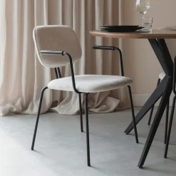ZILT Eetkamerstoel Latisha Met armleuning, Chenille, kleur* Chenille Eetkamerstoelen|Eetkamerstoelen Met Armleuning