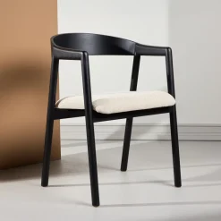 Nohr Eetkamerstoel Lenna Essenhout en stof* Eetkamerstoelen Met Armleuning