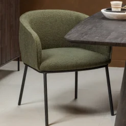 WOOOD Eetkamerstoel Leon Bouclé* Beige Eetkamerstoelen|Eetkamerstoelen Bouclé / Teddy