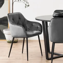 Bendt Eetkamerstoel Loren Velvet* Eetkamerstoelen Velvet / Fluweel|Eetkamerstoelen Met Armleuning