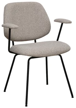 LABEL51 Eetkamerstoel Loreto Bouclé* Eetkamerstoelen Bouclé / Teddy|Eetkamerstoelen Met Armleuning