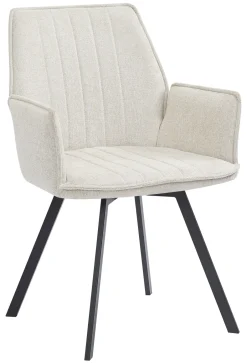 Livingfurn Eetkamerstoel Louise, Draaibaar* Beige Eetkamerstoelen|Draaibare Eetkamerstoelen