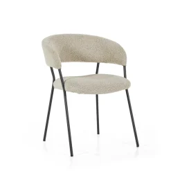 Eleonora Eetkamerstoel Luka Bouclé* Beige Eetkamerstoelen|Eetkamerstoelen Bouclé / Teddy