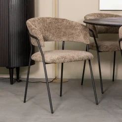 LABEL51 Eetkamerstoel Luuk Elite stof* Eetkamerstoelen Met Armleuning