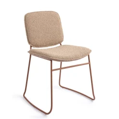 Jesper Home Eetkamerstoel Makio Bouclé* Beige Eetkamerstoelen|Eetkamerstoelen Bouclé / Teddy