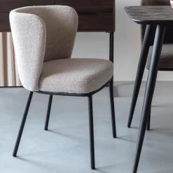ZILT Eetkamerstoel Mattie Bouclé* Eetkamerstoelen Bouclé / Teddy|Eetkamerstoelen Zonder Armleuning