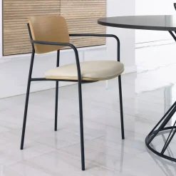 Kave Home Eetkamerstoel Maureen Eiken* Beige Eetkamerstoelen|Eetkamerstoelen Met Armleuning