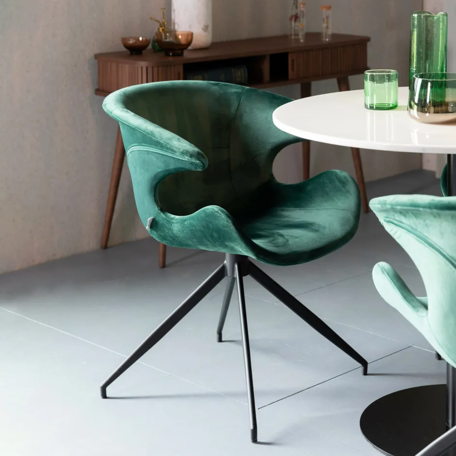 Zuiver Eetkamerstoel Mia Velvet* Eetkamerstoelen Velvet / Fluweel|Eetkamerstoelen Met Armleuning
